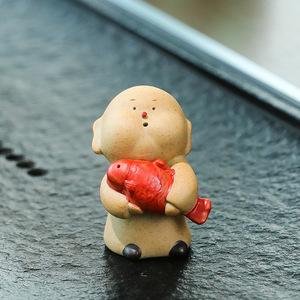 ชุดตุ๊กตาพระเซรามิกขนาดเล็ก สไตล์เซน ตกแต่งโต๊ะน้ำชา ของตกแต่งบ้านสไตล์จีน - Product Image 4