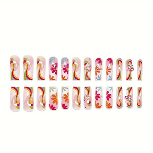 Prensa hecha a mano en suministros <span class=keywords><strong>para</strong></span> <span class=keywords><strong>uñas</strong></span>, venta al por mayor, 48 Uds., ABS, Cuadrado largo, verano, colorido, juego <span class=keywords><strong>de</strong></span> <span class=keywords><strong>uñas</strong></span> <span class=keywords><strong>de</strong></span> verano con flores y juegos <span class=keywords><strong>de</strong></span> <span class=keywords><strong>uñas</strong></span> <span class=keywords><strong>de</strong></span> los <span class=keywords><strong>pies</strong></span> - Product Image 4