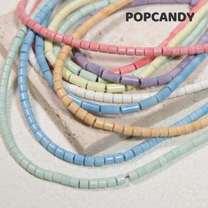 Pastel Arco Iris macarrón Color 4x4mm anión óxido piedra cuentas tubo forma cuentas sueltas para joyería hacer columna joyería cuentas - Product Image 1