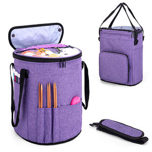 Sac de tricot portable avec plusieurs poches, organisateur spécialisé pour le rangement du fil et des fournitures de crochet - Product Image 1