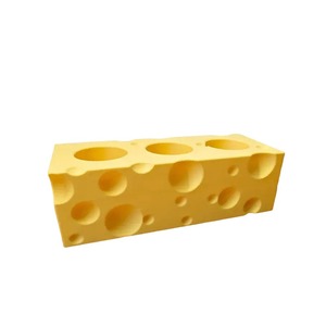 Portaspazzolino a Forma di Formaggio Stampato in 3D con 3 Fori, Supporto per Spazzolino Elettrico, Organizzatore per Bagno, Decorazione per Scrivania, Regalo Creativo - Product Image 1