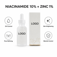 Fabricant OEM, logo personnalisé, sérum facial à 10 % de niacinamide, 1 % de zinc, formule professionnelle, sérum hydratant pour affiner les pores