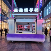 Charrette alimentaire mobile en acier inoxydable, fabriquée sur mesure, conforme aux normes australiennes et américaines, pour la vente de restauration rapide et de snacks.