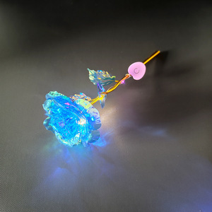 Bunga mawar LED warna-warni mawar Foil emas menyala untuk ulang tahun Natal hadiah Hari Valentine - Product Image 6