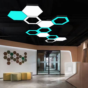 Modern LED Pendant <b>Light</b> Gold Stainless Steel <b>Office</b> <b>Ceiling</b> Lamp 3500K Warm White Dimmable Switch Control Adjustable Height - Product Image 5
