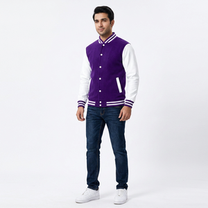 High Quality <b>Men's</b> Varsity <b>Jacket</b> Stand Collar Front Logo Custom Design Durable Breathable Winter College <b>Baseball</b> <b>Jacket</b> - Product Image 1