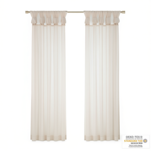 Cortinas de Voile con Pliegues, Elegantes, para Ventana, Instalación con Barra, para Sala de Estar, Color Sólido, para Todas las Temporadas - Product Image 1