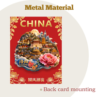 Souvenir culturel emblématique de la ville touristique de Luoyang, aimant de réfrigérateur magnétique en métal 3D en relief, décoration d'intérieur