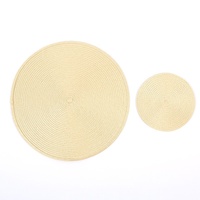 Noordse Japanse stijl PP geweven waterdichte, oliebestendige, warmte-isolerende, effenkleurige placemats & tafelmatten voor gebruik met kommen en bekers