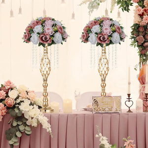Boules de fleurs artificielles en soie florale <span class=keywords><strong>bordeaux</strong></span>, centres de table pour <span class=keywords><strong>mariage</strong></span>, décorations de table pour événements, <span class=keywords><strong>mariage</strong></span>, table à manger, maison - Product Image 5