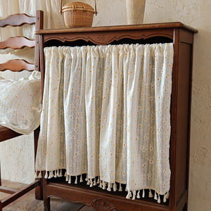 Cortinas de margaritas de estilo rural personalizadas, armario de zapatos de lujo, cortina de protección <span class=keywords><strong>para</strong></span> sala de estar con borla - Product Image 6