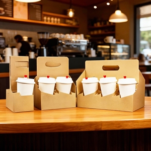 Support de tasses à emporter le plus vendu en usine pour <span class=keywords><strong>2</strong></span> ou 4 tasses avec poignée pour café chaud, vin, thé aux perles - Product Image 1