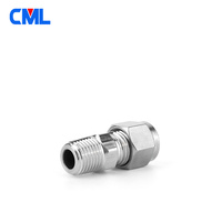 Raccord de tuyauterie usiné CNC en acier inoxydable, filetage mâle NPT, diamètre extérieur 1/8'' à 1/2'' (4mm à 14mm)