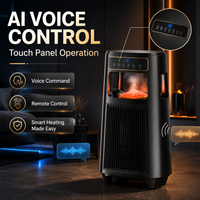 Chauffage Électrique Portable Autonome à Chauffage Rapide, Contrôlé par la Voix (IA), Oscillant, avec Humidification, 1500-2000W, Couverture 21-30m²