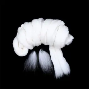 Lã de Merino penteada super fina natural branca, lã Austrália penteada Tops 19.5-25mic