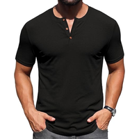 T-shirt décontracté pour homme, coupe ajustée, manches courtes, col rond, respirant, 100 % coton, 220 g, logo frontal, uni, imprimé numérique