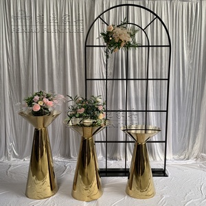 Cheap Price Wedding Stage <strong>Plinth</strong> Cake <strong>Stands</strong> Hotel Events Decoration Gold Stainless Steel Round Flower <strong>Stand</strong> - Product Image 4