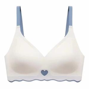 Voleurs Vague Beau Soutien-Gorge Dos Quatre Rangées Double Couleur Contrastée Froncée Haut Côté Sous-Vêtements - Product Image 1