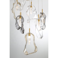 Taille personnalisée Moderne Minimaliste Escalier Lustres Villa Salon Simple Salle À Manger Verre LED MULTI DROP Suspension