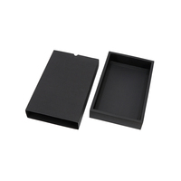 Boîte à tiroir marron mat écologique et fine avec doublure noire gaufrée pour cravates, ceintures, petits accessoires premium et cadres photo pour hommes