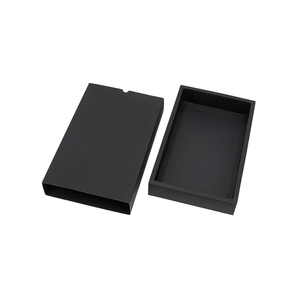 Boîte à tiroir marron mat écologique et fine avec doublure noire gaufrée pour cravates, ceintures, petits accessoires premium et cadres photo pour hommes - Product Image 6