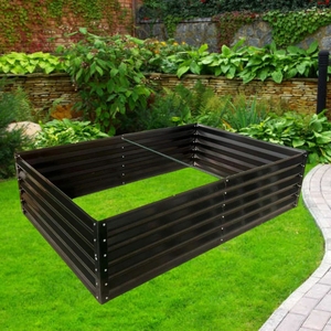 Bac de jardin surélevé en acier galvanisé, éco-responsable, à base ouverte, économie de travail, taille personnalisée, revêtement poudré, montage facile, DIY - Product Image 2