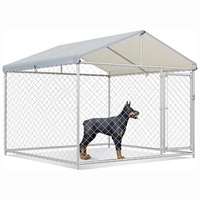 Grande tente-chenil extérieur pour chien avec clôture, aire de jeu pour chien avec toit imperméable, enclos pour animaux de compagnie en TNT pour jardin
