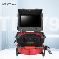 Caméra d'inspection des drains 1080P Borescope 512 HZ V9 avec localisateur, écran 13 pouces, auto-nivellement, tête de caméra industrielle 33mmx78mm