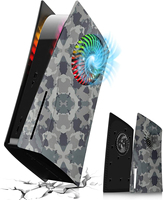Für PS5 Grey Camouflage Hart Staub dicht ABS Kunststoff Ersatz Seite Frontplatte Shell Cover Disc Digitales Zubehör für PS5 Spiel