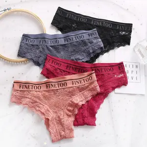 Women Sexy Lace Lingerie Temptation Low-waist Thong Panties Transparent Hollow Out Underwear Female Embroidery Floral G String