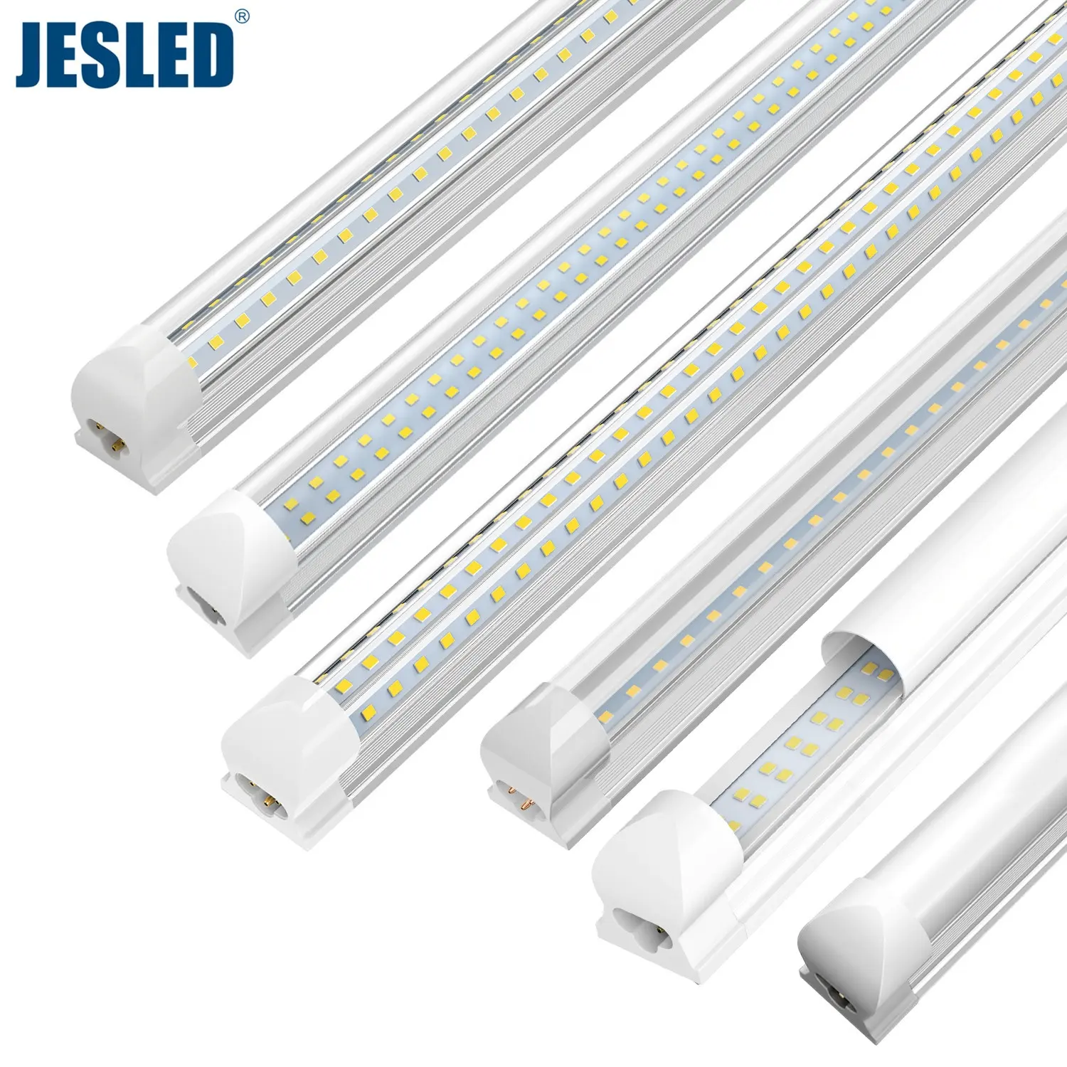 JESLEDLEDショップライトV字型アルミニウム12W-90W2ft 3ft 4ft 5ft 6ft 8ftT8統合チューブライトフィクスチャ8ftリンク可能LEDライト