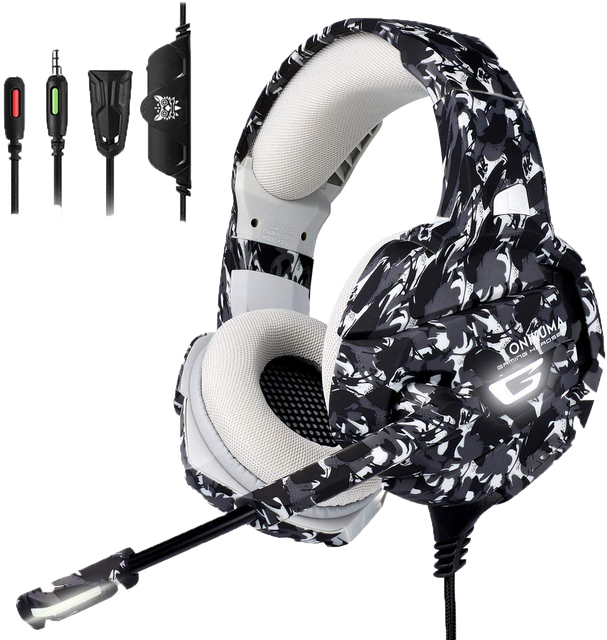 ONIKUMA K5 Auriculares Gaming Headset Best Stereo Headphones Gamer with Microphone Mic Led Light for Xbox One