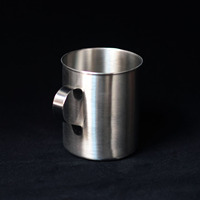 400ml enkelwandige roestvrijstalen beker met handvat, onbreekbare metalen drinkbeker voor thuis, bar, restaurant, kamperen