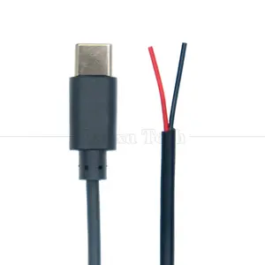 كابل توصيل بيانات من صانعي المعدات الأصلية للشحن بمنفذ USB من النوع C ذكر أنثى إلى كابل توصيل بأسلاك طرفية ومفتوحة