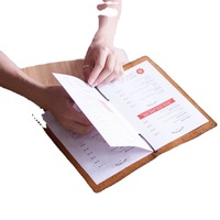 Porte-menu personnalisé en cuir véritable B5 pour café, bar, restaurant, couverture de menu en cuir de vachette vintage, livres de menus en cuir