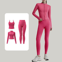 Ensemble de vêtements de sport côtelés taille haute pour femmes, personnalisable, sans couture, style veste, pour yoga et fitness