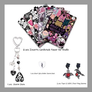 6 Étuis Transparents pour E-Reader avec 2 Breloques Type C Thème Dark Romance 6,8x4,8 Pouces Modè<span class=keywords><strong>le</strong></span> 005 Coque Arrière & Accessoires d'Insertion - Product Image 3