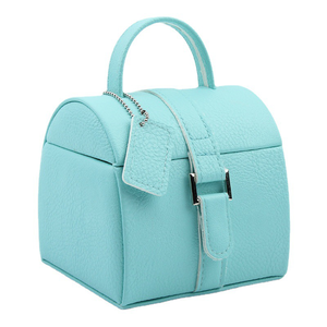 Portagioie <span class=keywords><strong>in</strong></span> Pelle PU, Scatola Portatile per Anelli, Orecchini, Collane e Orologi, Design con Chiusura Nascosta - Product Image 4