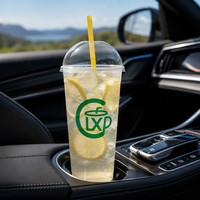 Gobelets en plastique PP transparent dépoli moulés par injection, modèle ZSBXH de marque CLX, jetables, avec couvercle, pour thé au lait à emporter, vente en gros