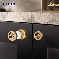 FILTA Perilla de Mueble Patentada de Aleación de Zinc con Acabado de Titanio Dorado Cepillado para Gabinetes y Cajones