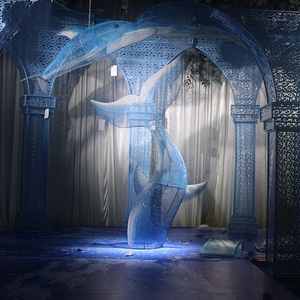 Décoration de mariage personnalisée, nouvelle conception professionnelle, haute qualité, série Océan Bleu, queue de poisson en fer pour la maison et les centres commerciaux - Product Image 4