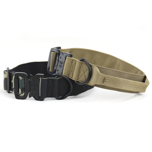 <span class=keywords><strong>Collar</strong></span> reflectante ajustable de nailon clásico de <span class=keywords><strong>color</strong></span> sólido con logotipo personalizado para mascotas, <span class=keywords><strong>Collar</strong></span> de entrenamiento táctico para perros de camuflaje con asa - Product Image 4