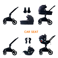 Poussette pliable compacte 3-en-1 Landleopard Kingkong en aluminium et tissu, siège inclinable, protection UV UPF50+, 0-36 mois