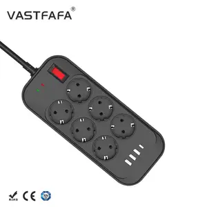 Vastfafa Storage high quality 6outlet surge protector power strip with usb