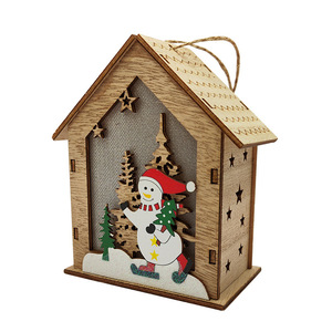 Decorazioni Natalizie Bestwish: Piccole <span class=keywords><strong>Case</strong></span> in Legno Luminose Ecologiche 10x10x10cm per <span class=keywords><strong>Capodanno</strong></span> - Product Image 5