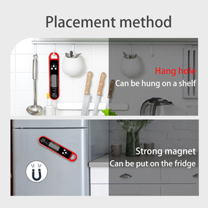 <span class=keywords><strong>Thermomètre</strong></span> numérique instantané pour aliments, cuisine, barbecue, viande, avec sonde pliable pour la cuisson et les confiseries, disponible en rouge ou noir - Product Image 5