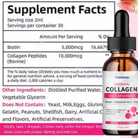 Ausreson OEM Collagène Liposomal en Gouttes Liquides, Complément Alimentaire Beauté, Éclaircissant pour la Peau, 500ml, Biotine, Collagène Liquide