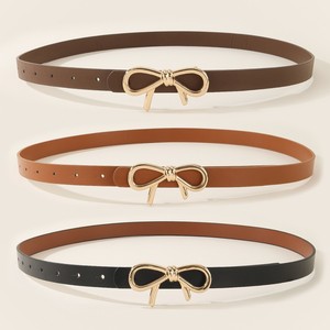 Cinturón Delgado de Cuero PU con Hebilla de Aleación para Mujer, Uso Casual y Formal, Primavera 2026 - Product Image 1