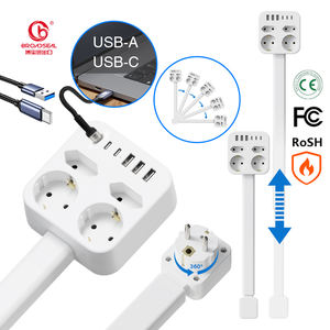 電気ソケット,EUの壁コンセント用エクステンダープラグ適切なベッドサイドテーブルソファの後ろに回転可能長さ調節可能 - Product Image 1