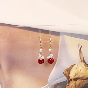 Bijoux CM Fashion, boucles <span class=keywords><strong>d</strong></span>'oreilles 14k, Huggie, papillon, grandes boucles <span class=keywords><strong>d</strong></span>'oreilles en zircon <span class=keywords><strong>bleu</strong></span>, rouge, noir, vert, violet, luxe pour femme - Product Image 6